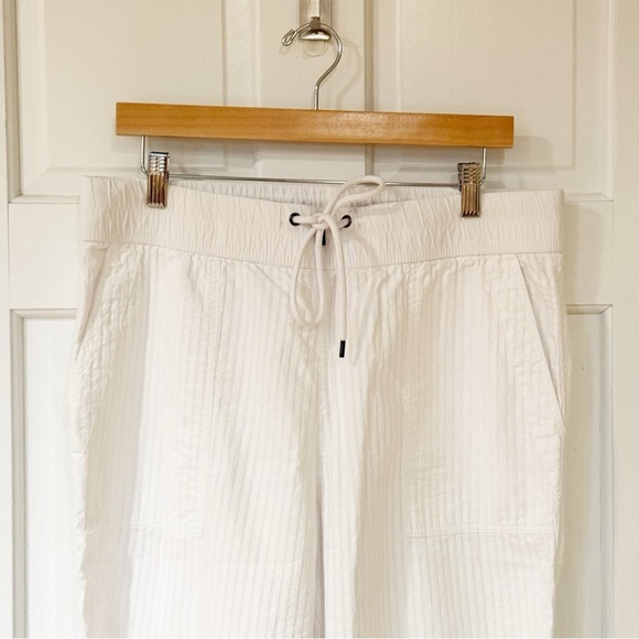 Standard James Perse White Ankle Cropped Seersucker 100% Cotton size 3 Large - Picture 3 of 10